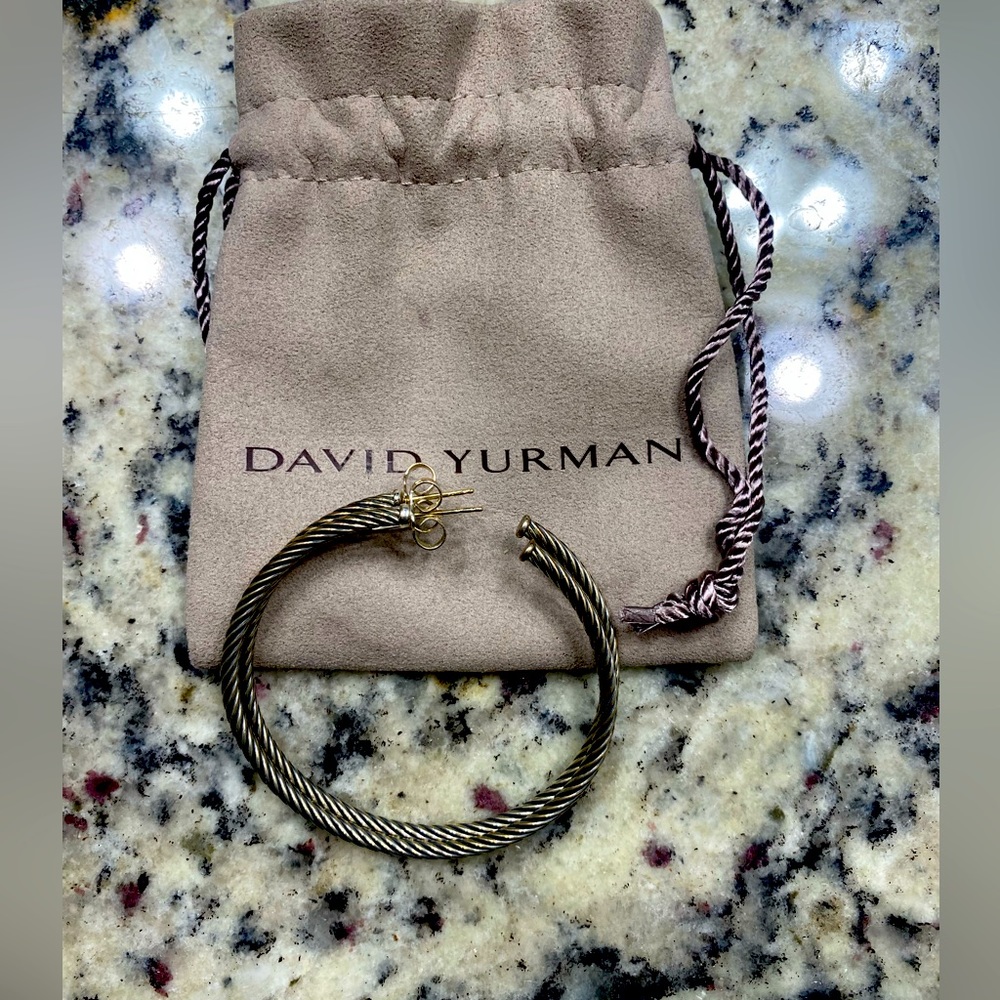 David Yurman sculpted hoop earrings.